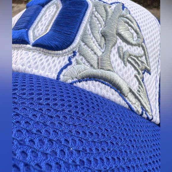 Duke Hat White and Blue onefit fitted embroidered collegiate cap - Picture 2 of 6